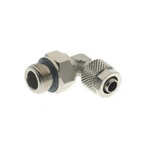 RACOR CODO 90º ORIENTABLE MACHO CILINDRICO CON TORICA